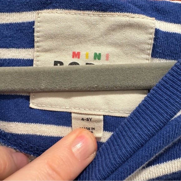 Mini Boden Kids' Stripe Puppy Pocket Appliqué Long Sleeve Top Sweatshirt 4-5y - Picture 8 of 10